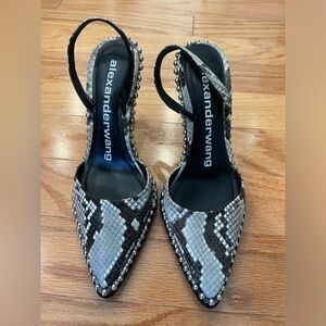 Alexander Wang Sling Back Snakeskin Print heels